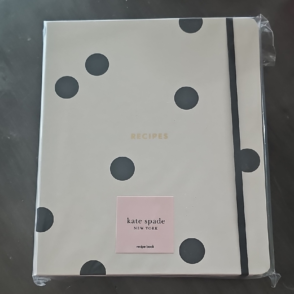 Kate Spade Cream and Black Polka Dot Recipe Book
